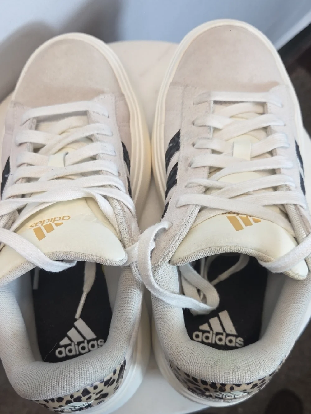 Adidas Grand Court Platform Cream Suede  Size 7 - Picture 6 of 7